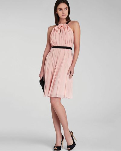 BCBGMAXAZRIA Bianca Ruffle Dress in Pink - Lyst