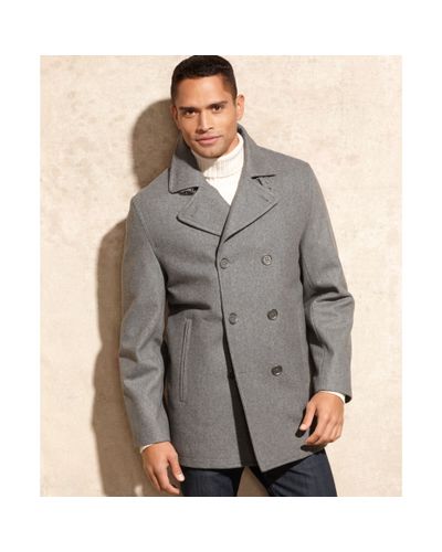 collarless peacoat