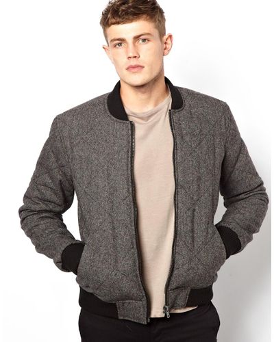 grey wool bomber jacket
