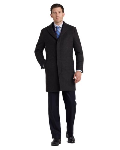 Brooks Brothers Wool Vernon Top Coat in Brown for Men - Lyst