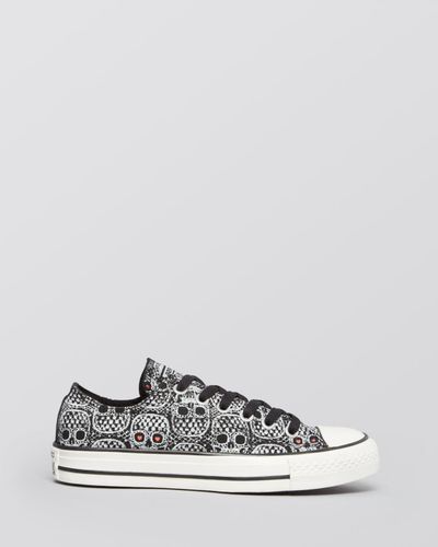 Converse Lace Up Sneakers All Star Skull Lace Print in Black - Lyst