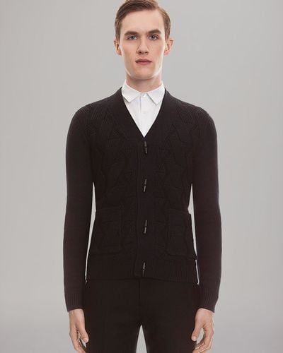 Sandro Toggle Closure Cardigan in Navy (Brown) for Men - Lyst