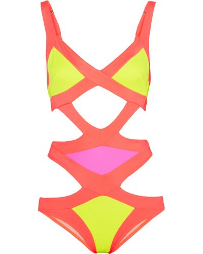Agent Provocateur Mazzy Cutout Swimsuit in Yellow (Pink) - Lyst