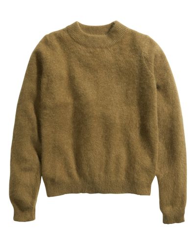 H&M Jumper in An Angora Blend in Olive Green (Green) - Lyst