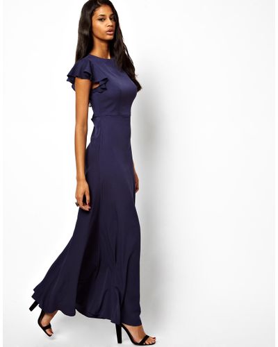 frill sleeve maxi dress
