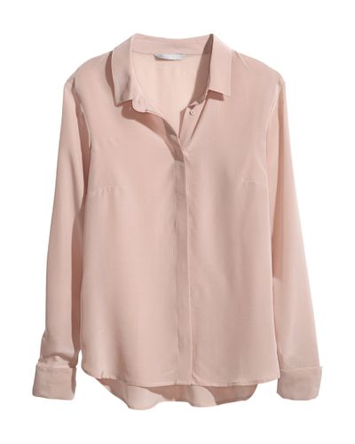H&M Silk Blouse in Antique Rose (Pink) | Lyst