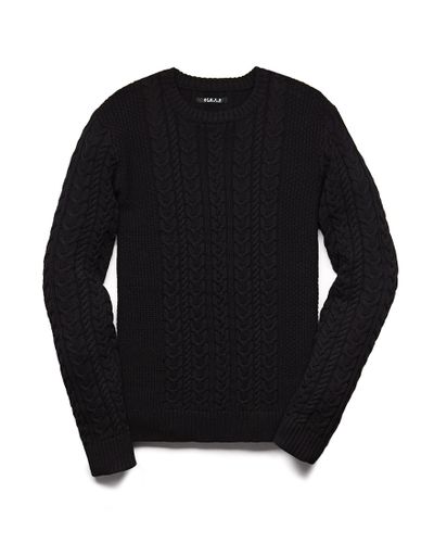 mens black cable knit sweater
