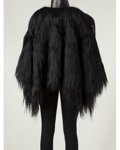 Givenchy Goat Fur Coat In Black Lyst, Goat Hair Coat