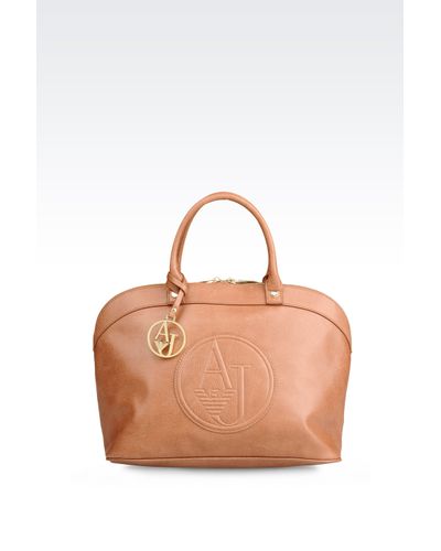 Armani Jeans Vintage Style Eco Leather Bugatti Bag in Brown - Lyst