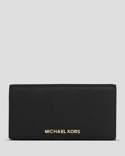 MICHAEL Michael Kors Wallet - Large Slim Continental Snap in Black - Lyst