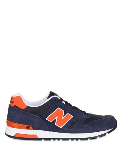 New Balance 565 Suede and Ripstop Nylon Sneakers in Blue/Orange (Blue) for  Men - Lyst