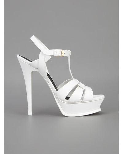 white saint laurent sandals
