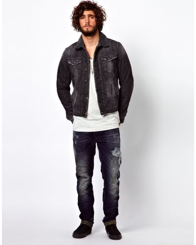 black denim jacket borg lined