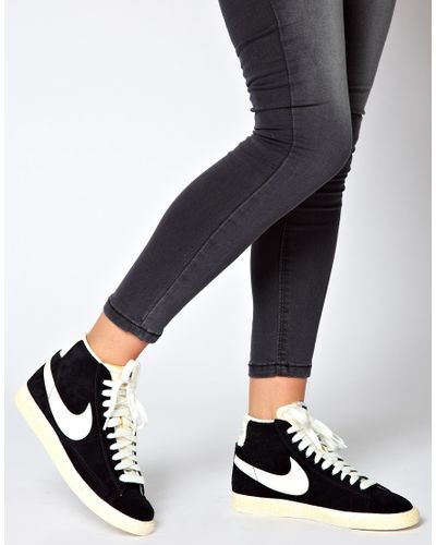 nike blazer mid black suede trainers