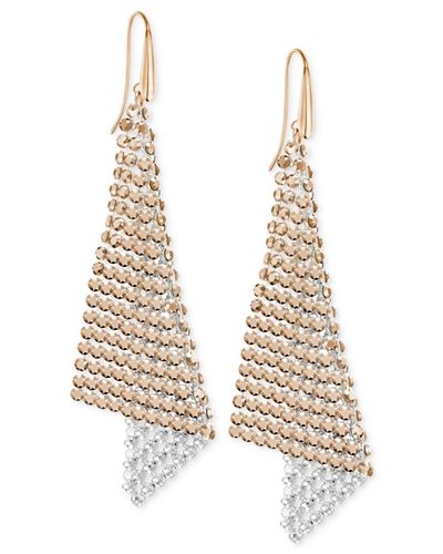 Swarovski Rose Gold-tone Crystal Mesh Drop Earrings in Metallic | Lyst