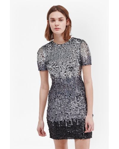 black fitted sequin dress