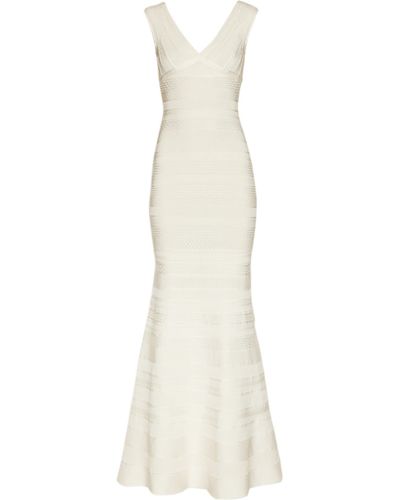 herve leger white gown