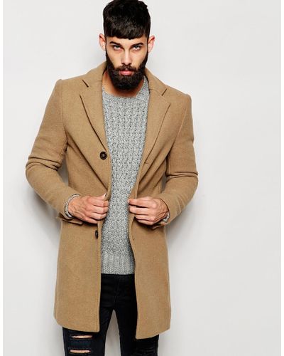 only & sons wool trench coat