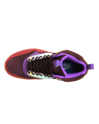 Nike Air Max 1 Mid Sneakerboots in Burgundy (Purple) | Lyst