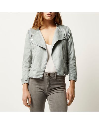 light blue suede moto jacket