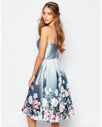 grey floral print dress