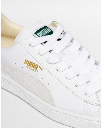 PUMA Basket Classic White Sneakers - Lyst