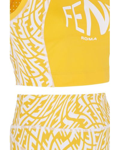 Fendi Synthetic Lycra® Cycling Shorts in Yellow | Lyst