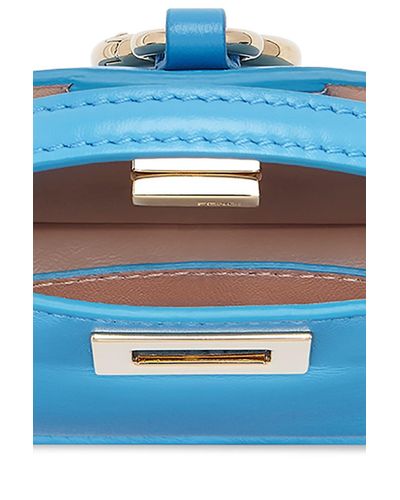 Fendi Leather Nano Peekaboo Charm in Blue | Lyst