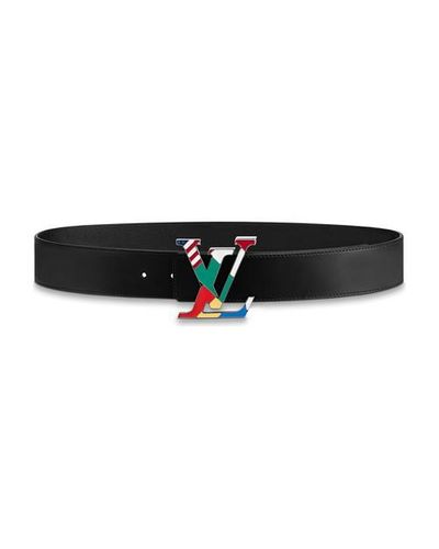 Louis Vuitton Leather Lv Flags 40mm Belt in Black for Men | Lyst
