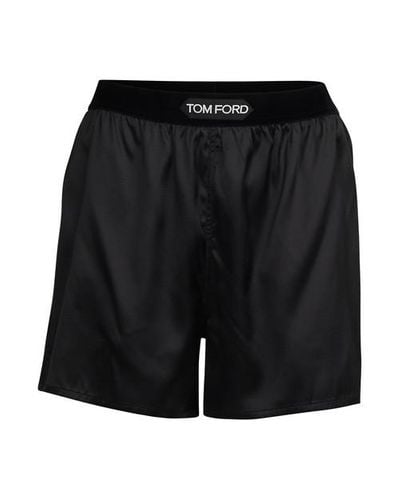 Tom Ford Silk Satin Shorts in Black - Lyst