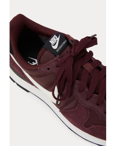 nike burgundy internationalist suede trainers