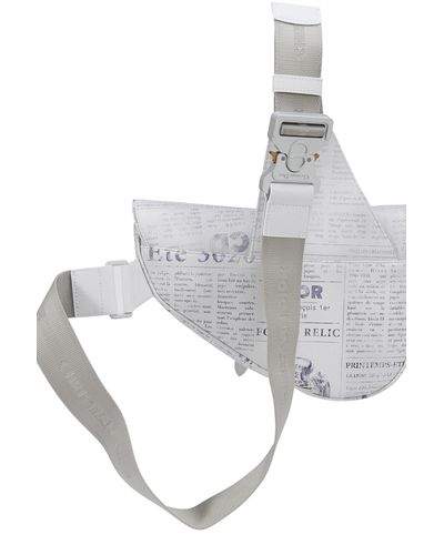 Dior Leather Printed Calfskin And Daniel Arsham Saddle Bag in White for Men  | Lyst