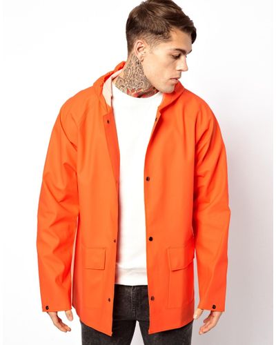 orange rain jacket