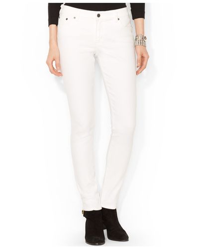 Lauren by Ralph Lauren Modern Skinny Jeans in White - Lyst