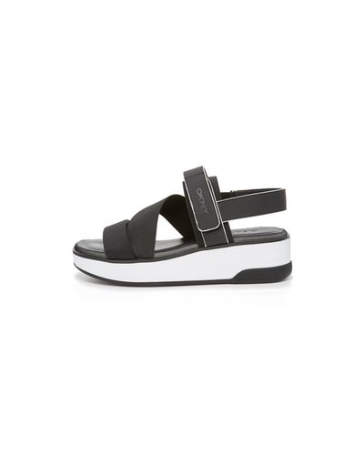 dkny black and white sandals