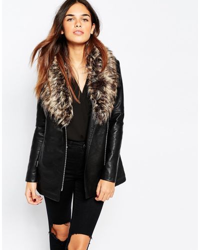 warehouse faux fur jacket