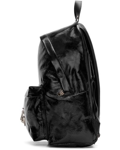 black patent backpack