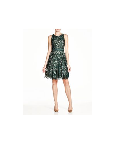hunter green fit and flare dress