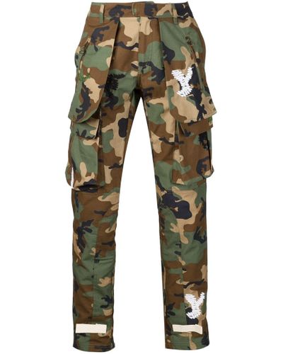 Off-White c/o Virgil Abloh Cotton Camouflage Cargo Trousers in Green for  Men - Lyst