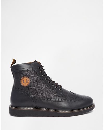 fred perry brogue boots