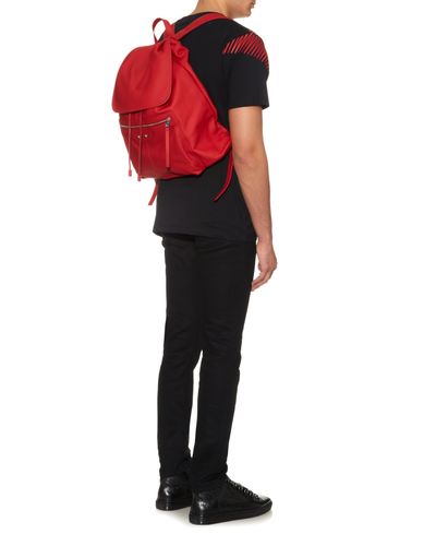 red backpack men