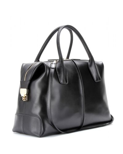 Tod's D-Styling Bauletto Medium Leather Tote in Black - Lyst