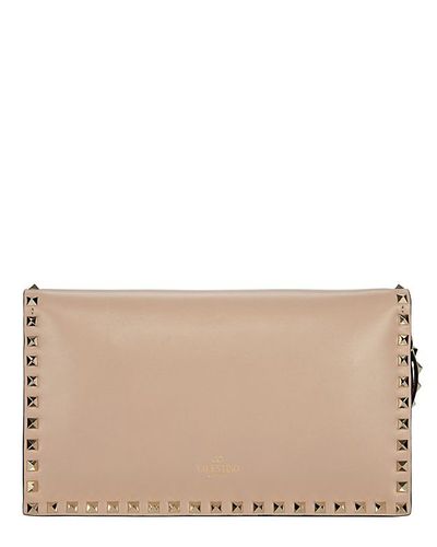 Valentino Rockstud Flap Clutch: Nude in Blush/Nude (Natural) - Lyst