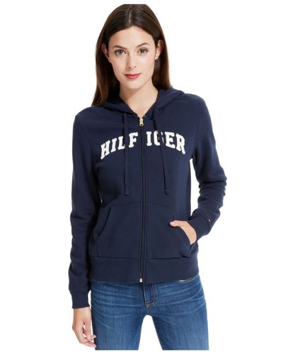 tommy hilfiger logo hoodie blue