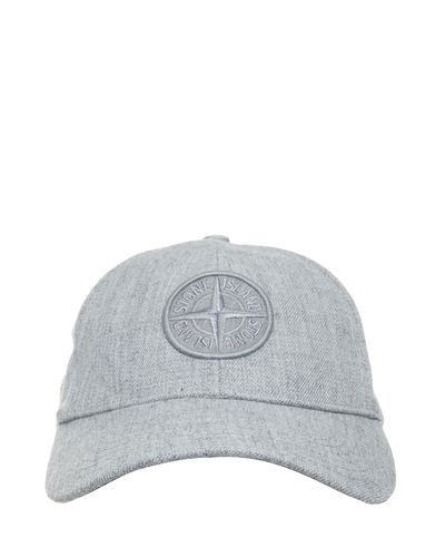 Stone Island Self Logo Cap in Grey (Gray) for Men - Lyst