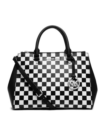 Michael Kors Michael Medium Sutton Tote in White/Black (Black) - Lyst
