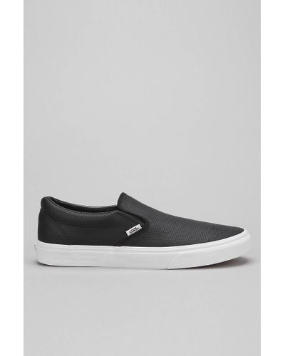 black slip on vans leather