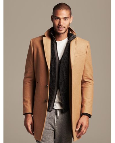 Banana Republic Camel Wool Topcoat in Natural for Men - Lyst