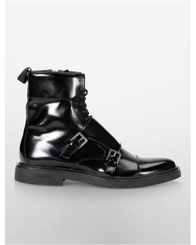 Calvin Klein White Label Davis Double Monk Strap Boot in Black - Lyst