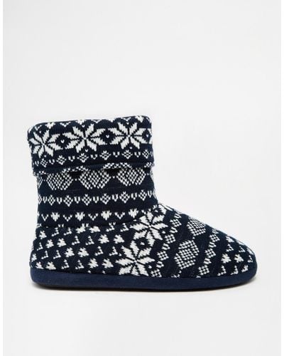 fairisle slipper boots